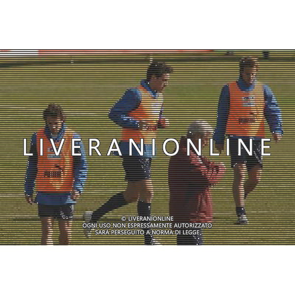 Coverciano (Fi) 28/02/2006 Ritiro e Allenamento della nazionale Italiana nella foto marcello lippi alessandro del piero luca toni e alberto gilardino ph gianni nucci/agenzia aldo liverani