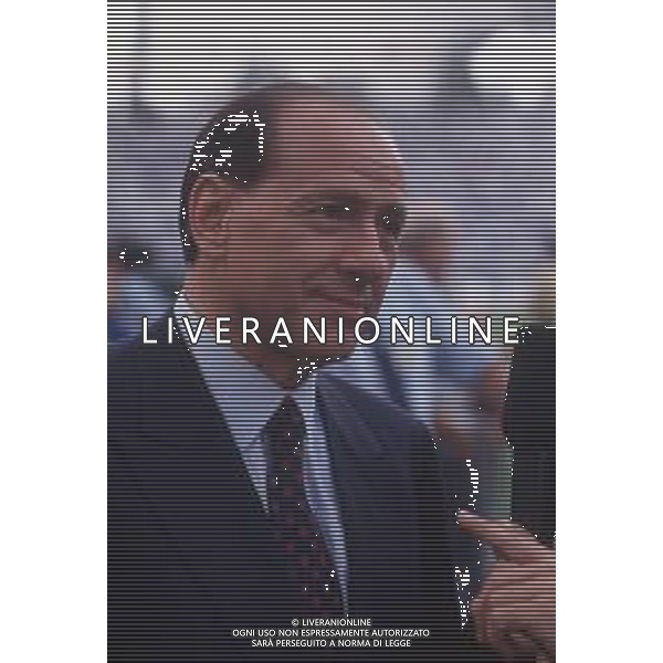 DIAP-RETROSPETTIVA SILVIO BERLUSCONI PRESIDNTE MILAN CALCIO E POLITICO NELLA FOTO SILVIO BERLUSCONI NELL\'ANNO 1993 AG ALDO LIVERANI SAS