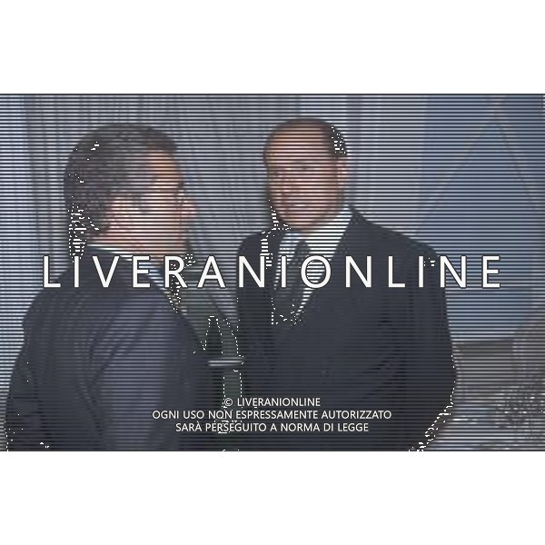 DIAP-RETROSPETTIVA SILVIO BERLUSCONI PRESIDNTE MILAN CALCIO E POLITICO NELLA FOTO SILVIO BERLUSCONI NELL\'ANNO 1993 CON VINCENZA MATARRESE AG ALDO LIVERANI SAS