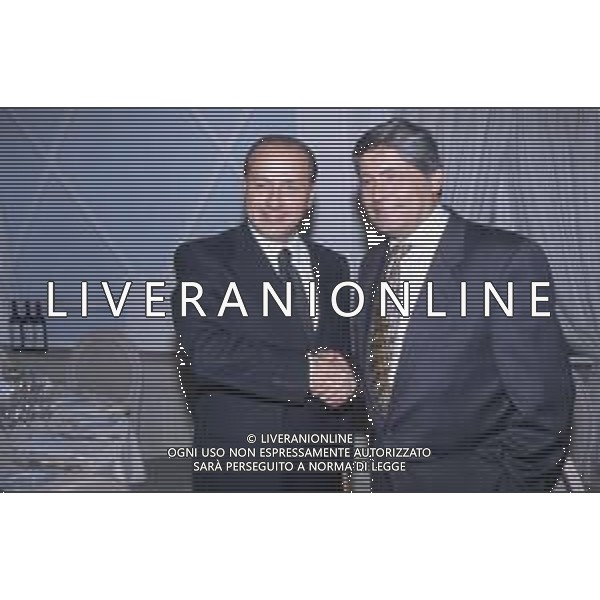 DIAP-RETROSPETTIVA SILVIO BERLUSCONI PRESIDNTE MILAN CALCIO E POLITICO NELLA FOTO SILVIO BERLUSCONI NELL\'ANNO 1993 CON LUCIANO NIZZOLA AG ALDO LIVERANI SAS