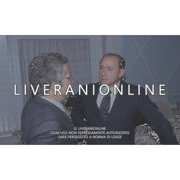 DIAP-RETROSPETTIVA SILVIO BERLUSCONI PRESIDNTE MILAN CALCIO E POLITICO NELLA FOTO SILVIO BERLUSCONI NELL\'ANNO 1993 CON VINCENZO MATARRESE AG ALDO LIVERANI SAS