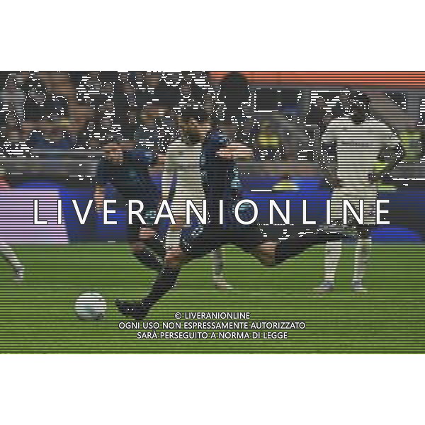 Inter vs Fiorentima nella foto Hakan Calhanoglu (Inter) segna il gol del 3 a 0 Milano 29-10-2025 Stadio Giuseppe Meazza - San Siro Inter vs Fiorentina Campionato Serie A Enilive - 9a giornata foto Roberto Garavaglia/Agenzia Aldo Liverani sas