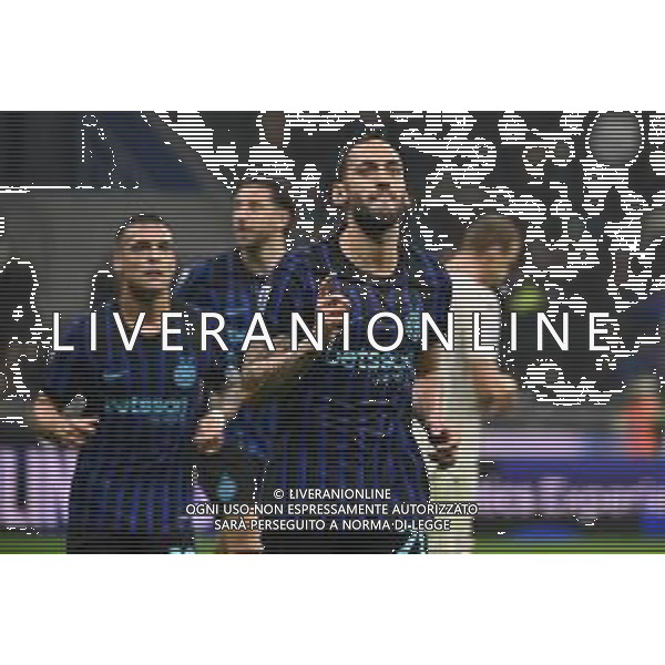 Inter vs Fiorentima nella foto Hakan Calhanoglu (Inter) esultanza dopo il gol del 3 a 0 Milano 29-10-2025 Stadio Giuseppe Meazza - San Siro Inter vs Fiorentina Campionato Serie A Enilive - 9a giornata foto Roberto Garavaglia/Agenzia Aldo Liverani sas