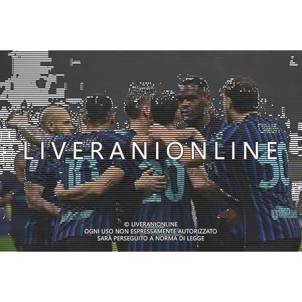 Inter vs Fiorentima nella foto giocatori Inter esultanza dopo il gol del 3 a 0 Milano 29-10-2025 Stadio Giuseppe Meazza - San Siro Inter vs Fiorentina Campionato Serie A Enilive - 9a giornata foto Roberto Garavaglia/Agenzia Aldo Liverani sas