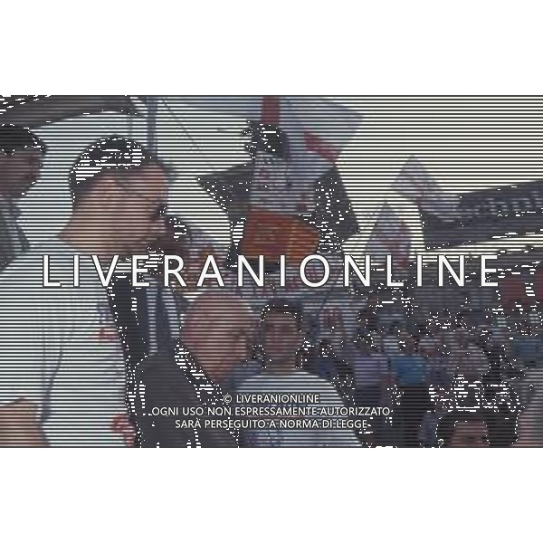 DIAP-RETROSPETTIVA GIANFRANCO MIGLIO POLITICO NELLA FOTO GIANFRANCO MIGLIO A MEDA NELL\'ANNO 1993 AG CONTROLUCE-AG ALDO LIVERANI SAS