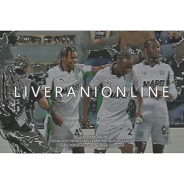 30-10-2025. Cagliari calcio-Sassuolo calcio, 9° giornata serie A 2025/2026, campionato calcio Italia, stadio Unipol Domus Cagliari. Foto Salvatore Moi/Agenzia Aldo Liverani s.as. Nella foto: Gol Sassuolo in trasferta contro Cagliari allo stadio Unipol Domus. Segna: Armand Lauriente Sassuolo ©MOI SALVATORE - AGENZIA ALDO LIVERANI SAS