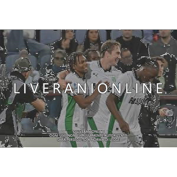 30-10-2025. Cagliari calcio-Sassuolo calcio, 9° giornata serie A 2025/2026, campionato calcio Italia, stadio Unipol Domus Cagliari. Foto Salvatore Moi/Agenzia Aldo Liverani s.as. Nella foto: Gol Sassuolo in trasferta contro Cagliari allo stadio Unipol Domus. Segna: Armand Lauriente Sassuolo ©MOI SALVATORE - AGENZIA ALDO LIVERANI SAS