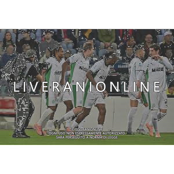 30-10-2025. Cagliari calcio-Sassuolo calcio, 9° giornata serie A 2025/2026, campionato calcio Italia, stadio Unipol Domus Cagliari. Foto Salvatore Moi/Agenzia Aldo Liverani s.as. Nella foto: Gol Sassuolo in trasferta contro Cagliari allo stadio Unipol Domus. Segna: Armand Lauriente Sassuolo ©MOI SALVATORE - AGENZIA ALDO LIVERANI SAS