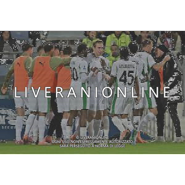 30-10-2025. Cagliari calcio-Sassuolo calcio, 9° giornata serie A 2025/2026, campionato calcio Italia, stadio Unipol Domus Cagliari. Foto Salvatore Moi/Agenzia Aldo Liverani s.as. Nella foto: Gol Sassuolo in trasferta contro Cagliari allo stadio Unipol Domus. Segna:Andrea Pinamonti Sassuolo ©MOI SALVATORE - AGENZIA ALDO LIVERANI SAS