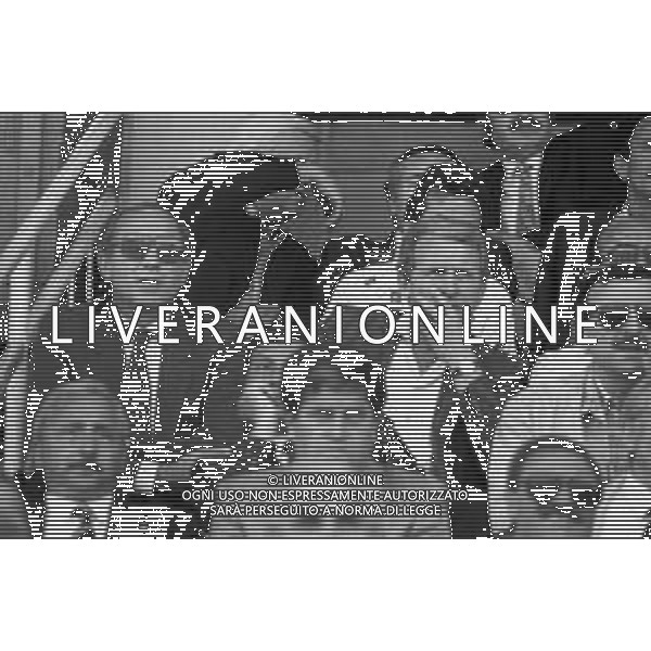 NEG- RETROSPETTIVA GIOVANNI TRAPATTONI ALLENATORE NELLA FOTO GIOVANNI TRAPATTONI IN TRIBUNA NELL’ANNO 1986 AG ALDO LIVERANI SAS