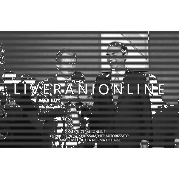 NEG- RETROSPETTIVA GIOVANNI TRAPATTONI ALLENATORE INTER NELLA FOTO GIOVANNI TRAPATTONI CON IL PRESIDENTE ERNESTO PELLEGRINI ALLA SUA PRESENTAZIONE COME NUOVO ALLENATORE INTER CALCIO NELL’ANNO 1986 AG ALDO LIVERANI SAS