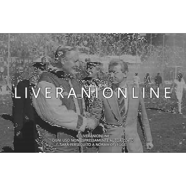 NEG- RETROSPETTIVA GIOVANNI TRAPATTONI ALLENATORE INTER NELLA FOTO GIOVANNI TRAPATTONI CON NILS LIEDHOLM (ALLENATORE ROMA) NELL’ANNO 1987-1988 AG ALDO LIVERANI SAS