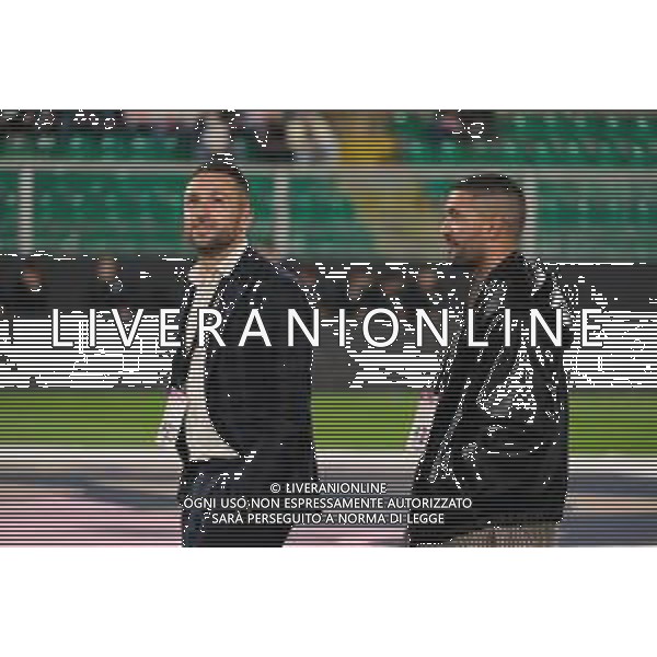 Palermo, Italia, 1 novembre 2025. Stadio Renzo Barbera, Palermo vs Pescara, match valido per il campionato di Serie B 2025/2026. Nella foto: Roberto Floriano e Francesco Deo Rose ©Federico Serra - AGENZIA ALDO LIVERANI SAS