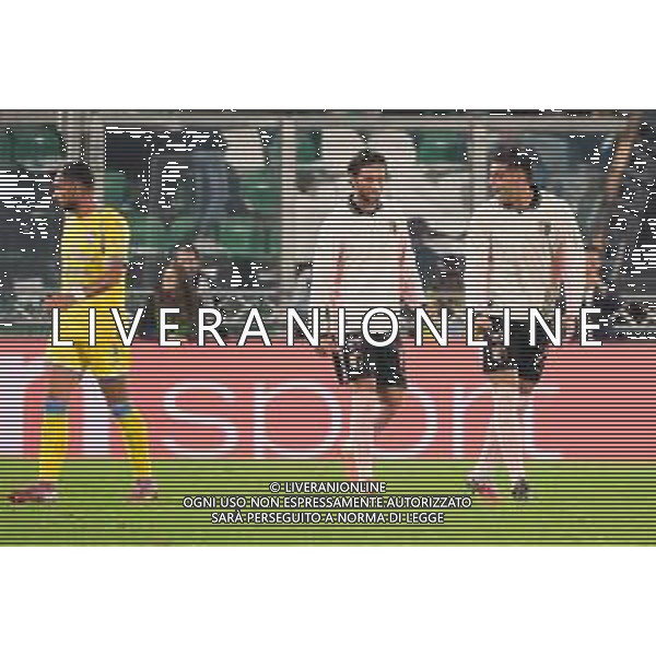 Palermo, Italia, 1 novembre 2025. Stadio Renzo Barbera, Palermo vs Pescara, match valido per il campionato di Serie B 2025/2026. Nella foto: Esultanza Niccolo’ Pierozzi (Palermo FC) e Bartosz Bereszynski (Palermo FC) ©Federico Serra - AGENZIA ALDO LIVERANI SAS