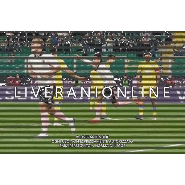 Palermo, Italia, 1 novembre 2025. Stadio Renzo Barbera, Palermo vs Pescara, match valido per il campionato di Serie B 2025/2026. Nella foto: Esultanza Jacopo Segre (Palermo FC) ©Federico Serra - AGENZIA ALDO LIVERANI SAS