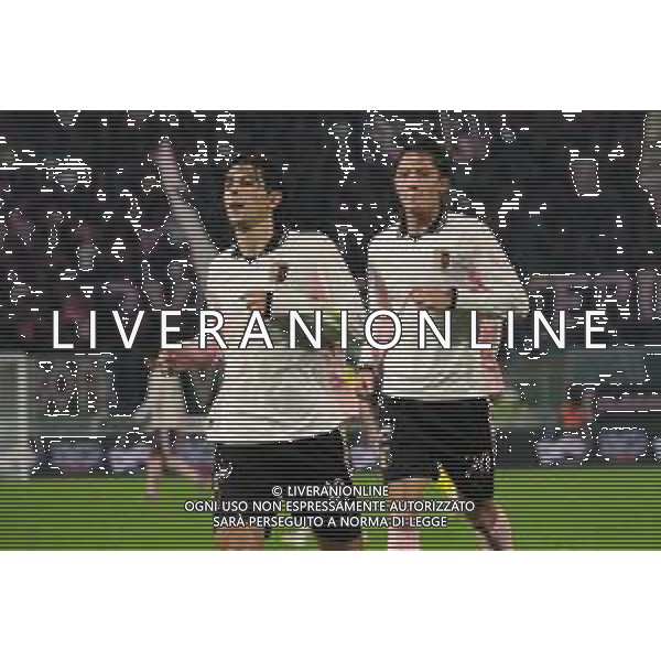 Palermo, Italia, 1 novembre 2025. Stadio Renzo Barbera, Palermo vs Pescara, match valido per il campionato di Serie B 2025/2026. Nella foto: Esultanza Filippo Ranocchia (Palermo FC) e Patryk Peda (Palermo FC) ©Federico Serra - AGENZIA ALDO LIVERANI SAS