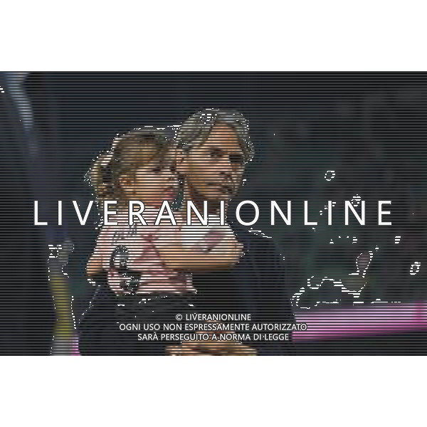 Palermo, Italia, 1 novembre 2025. Stadio Renzo Barbera, Palermo vs Pescara, match valido per il campionato di Serie B 2025/2026. Nella foto: Filippo Inzaghi (Palermo FC) e figlia ©Federico Serra - AGENZIA ALDO LIVERANI SAS