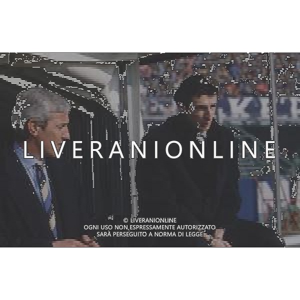 DIAP-RETROSPETTIVA ROBERTO RAMBAUDI CALCIATORE NELLA FOTO ROBERTO RAMBAUDI CON LA MAGLIA DELL\'ATALANTA CALCIO CON MARCELLO LIPPI AG ALDO LIVERANI SAS