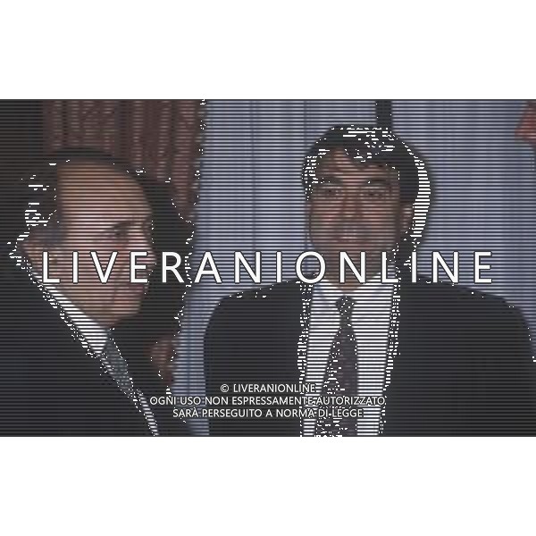 DIAP-RETROSPETTIVA ALDO SPINELLI PRESIDENTE GENOA CALCIO NELLA FOTO ALDO SPINELLI PRESIDENTE DEL GENOA CALCIO NELL\'ANNO 1992-1993 CON CORRADO FERLAINO AG ALDO LIVERANI SAS