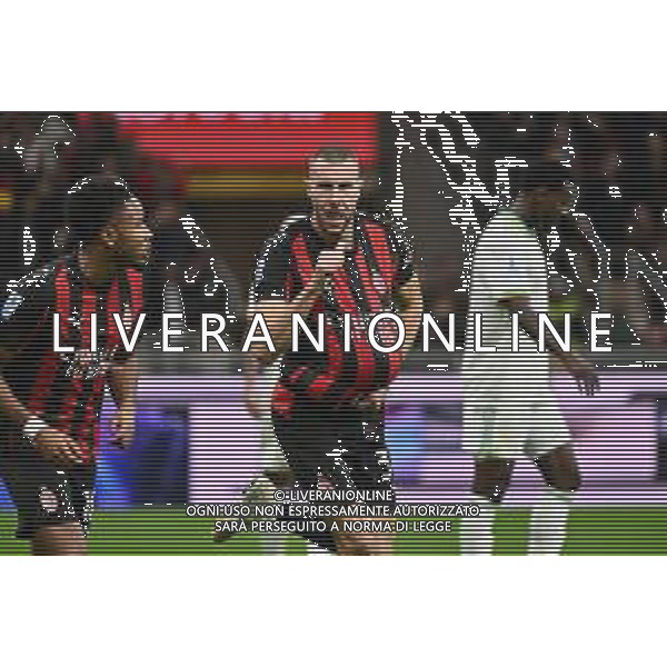 Milan vs Roma nella foto Strahinja Pavlovic (Milan) esultanza dopo il gol dell\'1 a 0 Milano 02-11-2025 Stadio Giuseppe Meazza - San Siro Milan vs Roma Campionato Serie A Enilive - 10a giornata foto Roberto Garavaglia/Agenzia Aldo Liverani sas
