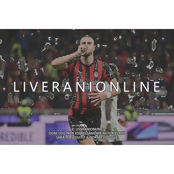 Milan vs Roma nella foto Strahinja Pavlovic (Milan) esultanza dopo il gol dell\'1 a 0 Milano 02-11-2025 Stadio Giuseppe Meazza - San Siro Milan vs Roma Campionato Serie A Enilive - 10a giornata foto Roberto Garavaglia/Agenzia Aldo Liverani sas