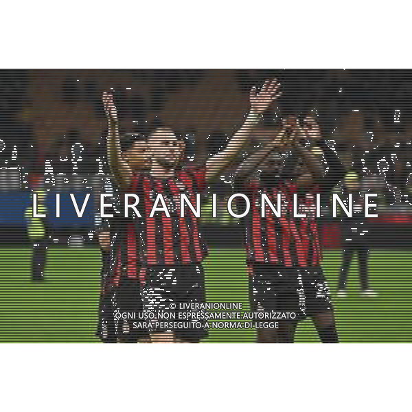 Milan vs Roma nella foto esultanza finale Milan Milano 02-11-2025 Stadio Giuseppe Meazza - San Siro Milan vs Roma Campionato Serie A Enilive - 10a giornata foto Roberto Garavaglia/Agenzia Aldo Liverani sas