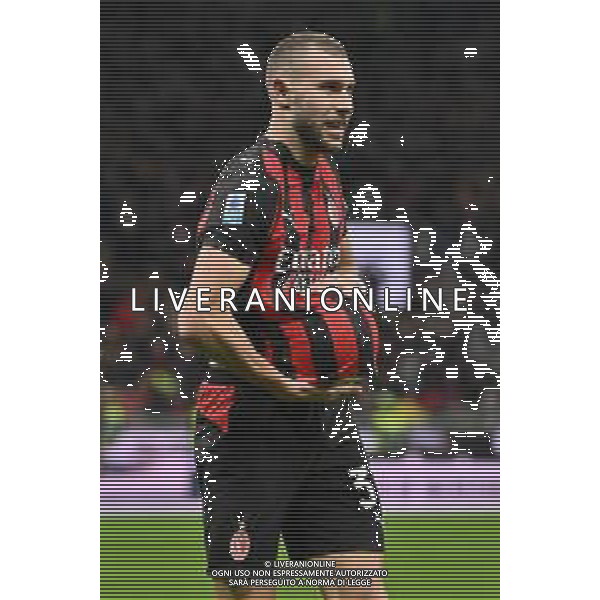 Milan vs Roma nella foto Strahinja Pavlovic (Milan) esultanza dopo il gol dell\'1 a 0 Milano 02-11-2025 Stadio Giuseppe Meazza - San Siro Milan vs Roma Campionato Serie A Enilive - 10a giornata foto Roberto Garavaglia/Agenzia Aldo Liverani sas