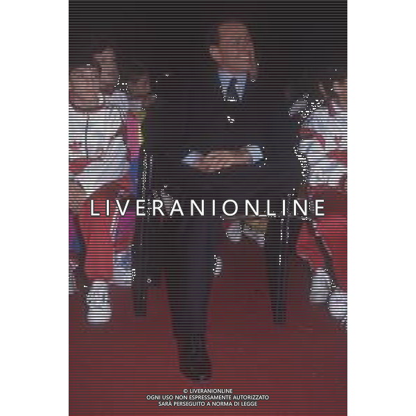 DIAP-RETROSPETTIVA SILVIO BERLUSCONI PRESIDENTE DEL MILAN CALCIO E POLITICO NELLA FOTO SILVIO BERLUSCONI NELL\'ANNO 1992-1993 A MILANO AG ALDO LIVERANI SAS