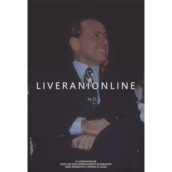 DIAP-RETROSPETTIVA SILVIO BERLUSCONI PRESIDENTE DEL MILAN CALCIO E POLITICO NELLA FOTO SILVIO BERLUSCONI NELL\'ANNO 1992-1993 A MILANO AG ALDO LIVERANI SAS