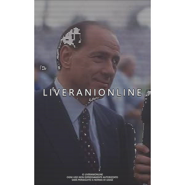 DIAP-RETROSPETTIVA SILVIO BERLUSCONI PRESIDENTE DEL MILAN CALCIO E POLITICO NELLA FOTO SILVIO BERLUSCONI NELL\'ANNO 1992-1993 AG ALDO LIVERANI SAS