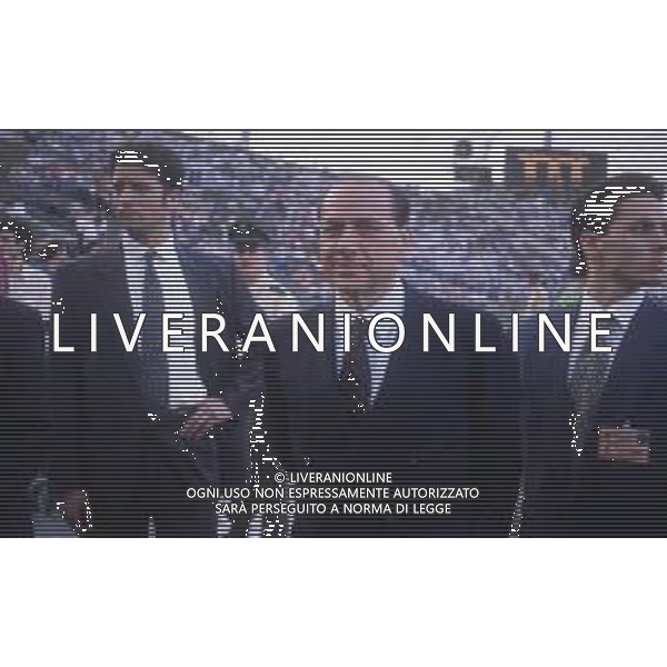 DIAP-RETROSPETTIVA SILVIO BERLUSCONI PRESIDENTE DEL MILAN CALCIO E POLITICO NELLA FOTO SILVIO BERLUSCONI NELL\'ANNO 1992-1993 AG ALDO LIVERANI SAS
