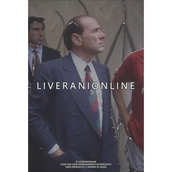 DIAP-RETROSPETTIVA SILVIO BERLUSCONI PRESIDENTE DEL MILAN CALCIO E POLITICO NELLA FOTO SILVIO BERLUSCONI NELL\'ANNO 1992-1993 A MILANO AG ALDO LIVERANI SAS