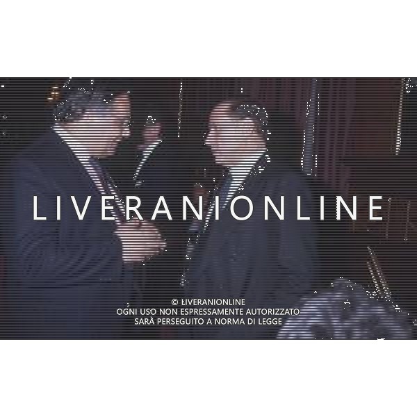 DIAP-RETROSPETTIVA SILVIO BERLUSCONI PRESIDENTE DEL MILAN CALCIO E POLITICO NELLA FOTO SILVIO BERLUSCONI NELL\'ANNO 1992-1993 A MILANO CON CESARE LANZA AG ALDO LIVERANI SAS