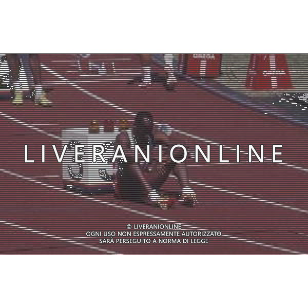 DIAP-RETROSPETTIVA EDWIN MOSES ATLETA NELLA FOTO EDWIN MOSES NELL\'ANNO 1988 ALLE OLIMPIADI DI SEUL AG ALDO LIVERANI SAS