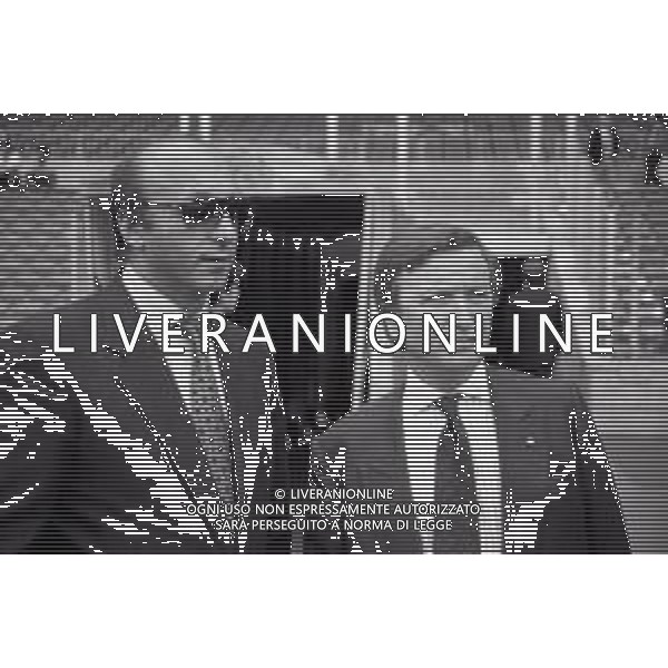 NEG-RETROSPETTIVA GIAN MAURO BORSANO PRESIDENTE TORINO CALCIO NELLA FOTO GIAN MAURO BORSANO NELL\'ANNO 1990-1991 PRESIDENTE DEL TORINO CALCIO CON LUCIANO MOGGI AG ALDO LIVERANI SAS