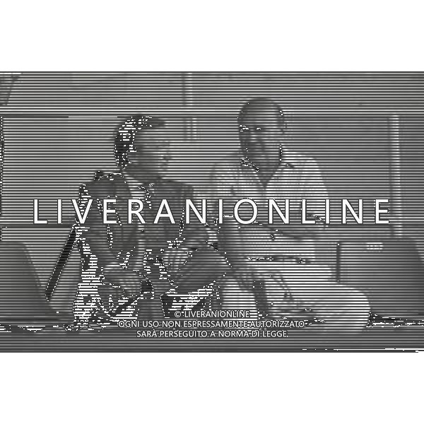 NEG-RETROSPETTIVA GIAN MAURO BORSANO PRESIDENTE TORINO CALCIO NELLA FOTO GIAN MAURO BORSANO NELL\'ANNO 1990-1991 PRESIDENTE DEL TORINO CALCIO CON PAOLO MANTOVANI PRESIDENTE SAMPDORIA CALCIO AG ALDO LIVERANI SAS