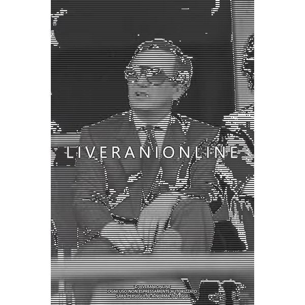 NEG-RETROSPETTIVA GIAN MAURO BORSANO PRESIDENTE TORINO CALCIO NELLA FOTO GIAN MAURO BORSANO NELL\'ANNO 1990-1991 PRESIDENTE DEL TORINO CALCIO AG ALDO LIVERANI SAS