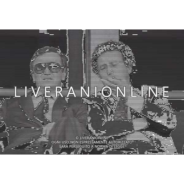 NEG-RETROSPETTIVA GIAN MAURO BORSANO PRESIDENTE TORINO CALCIO NELLA FOTO GIAN MAURO BORSANO NELL\'ANNO 1990-1991 PRESIDENTE DEL TORINO CALCIO CON MAURIZIO CASASCO AG ALDO LIVERANI SAS