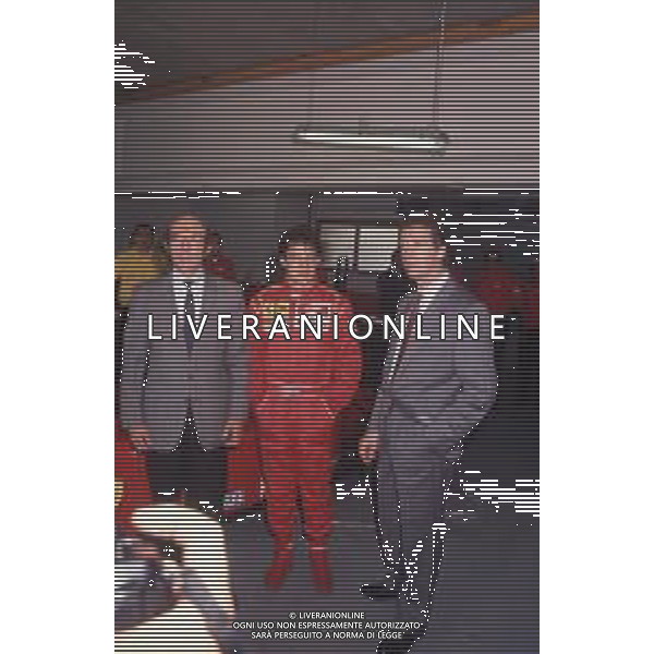 DIAP-RETROSPETTIVA CLAUDIO LOMBARDI INGEGNERE FERRARI F1 NELLA FOTO CLAUDIO LOMBARDI INGEGNERE DELLA SCUDERIA FERRARI F1 ANNO 1991 CON PIERO LARDI FERRARI E JEAN ALESI AG ALDO LIVERANI SAS
