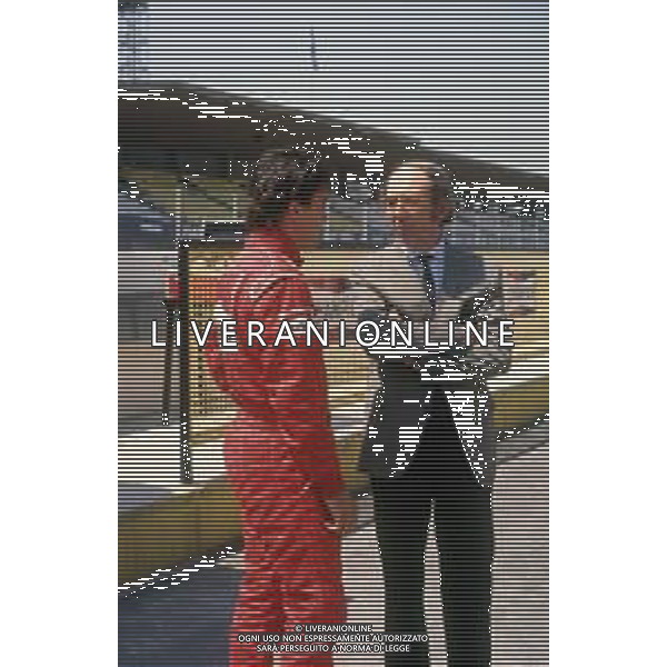 DIAP-RETROSPETTIVA CLAUDIO LOMBARDI INGEGNERE FERRARI F1 NELLA FOTO CLAUDIO LOMBARDI INGEGNERE DELLA SCUDERIA FERRARI F1 ANNO 1991 CON JEAN ALESI AG ALDO LIVERANI SAS