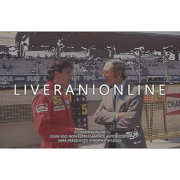 DIAP-RETROSPETTIVA CLAUDIO LOMBARDI INGEGNERE FERRARI F1 NELLA FOTO CLAUDIO LOMBARDI INGEGNERE DELLA SCUDERIA FERRARI F1 ANNO 1991 CON JEAN ALESI AG ALDO LIVERANI SAS