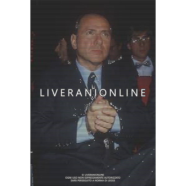 DIAP-RETROSPETTIVA SILVIO BERLUSCONI IMPRENDITORE E POLITICO NELLA FOTO SILVIO BERLUSCONI NELL\'ANNO 1988-1989 AG ALDO LIVERANI SAS