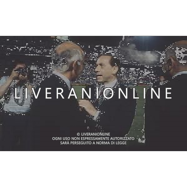 DIAP-RETROSPETTIVA SILVIO BERLUSCONI IMPRENDITORE E POLITICO NELLA FOTO SILVIO BERLUSCONI NELL\'ANNO 1988-1989 CON ARRIGO SACCHI AG ALDO LIVERANI SAS