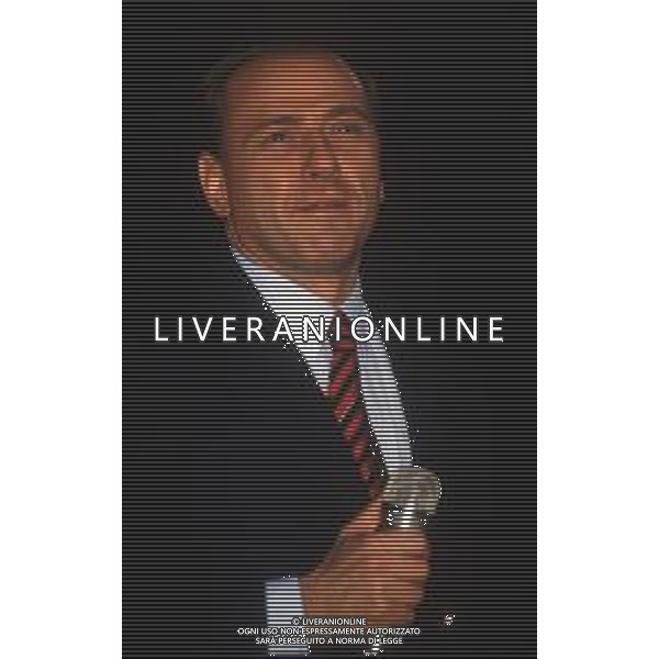 DIAP-RETROSPETTIVA SILVIO BERLUSCONI IMPRENDITORE E POLITICO NELLA FOTO SILVIO BERLUSCONI NELL\'ANNO 1988-1989 AG ALDO LIVERANI SAS