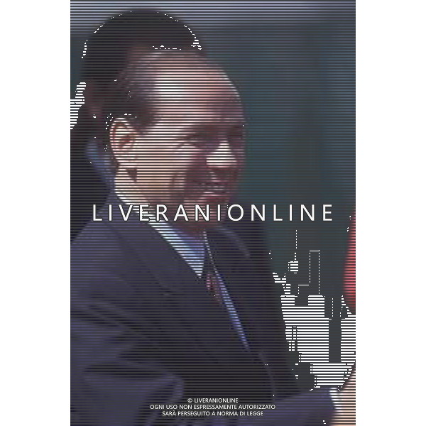 DIAP-RETROSPETTIVA SILVIO BERLUSCONI IMPRENDITORE E POLITICO NELLA FOTO SILVIO BERLUSCONI NELL\'ANNO 1988-1989 AG ALDO LIVERANI SAS