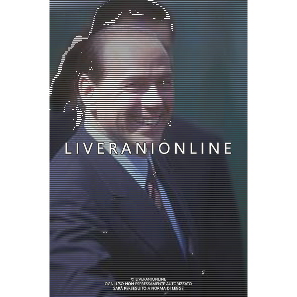 DIAP-RETROSPETTIVA SILVIO BERLUSCONI IMPRENDITORE E POLITICO NELLA FOTO SILVIO BERLUSCONI NELL\'ANNO 1988-1989 AG ALDO LIVERANI SAS