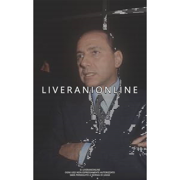 DIAP-RETROSPETTIVA SILVIO BERLUSCONI IMPRENDITORE E POLITICO NELLA FOTO SILVIO BERLUSCONI NELL\'ANNO 1988-1989 AG ALDO LIVERANI SAS