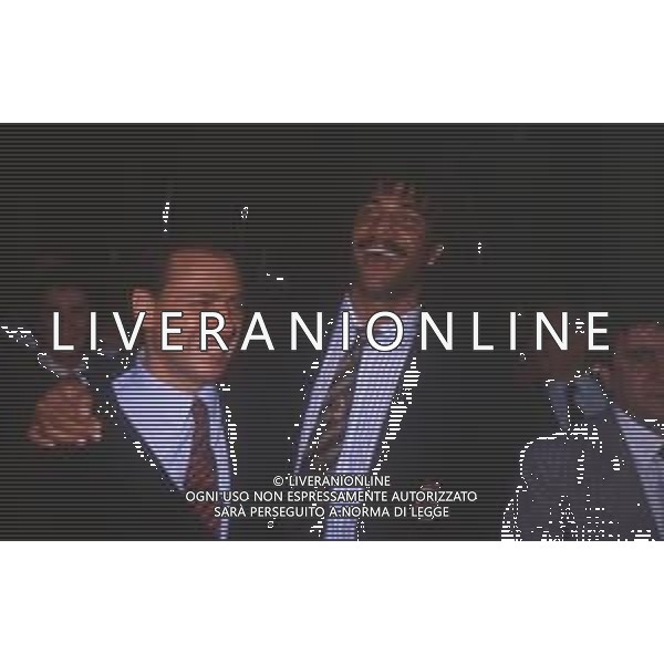 DIAP-RETROSPETTIVA SILVIO BERLUSCONI IMPRENDITORE E POLITICO NELLA FOTO SILVIO BERLUSCONI NELL\'ANNO 1988-1989 CON RUD GULLIT AG ALDO LIVERANI SAS