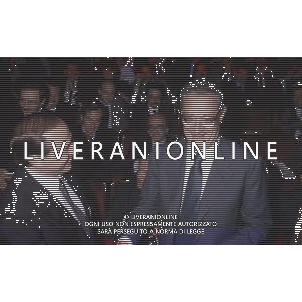 DIAP-RETROSPETTIVA SILVIO BERLUSCONI IMPRENDITORE E POLITICO NELLA FOTO SILVIO BERLUSCONI NELL\'ANNO 1988-1989 CON CESARE ROMITI AG ALDO LIVERANI SAS