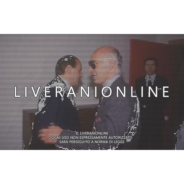 DIAP-RETROSPETTIVA SILVIO BERLUSCONI IMPRENDITORE E POLITICO NELLA FOTO SILVIO BERLUSCONI NELL\'ANNO 1988-1989 CON ARRIGO SACCHI AG ALDO LIVERANI SAS